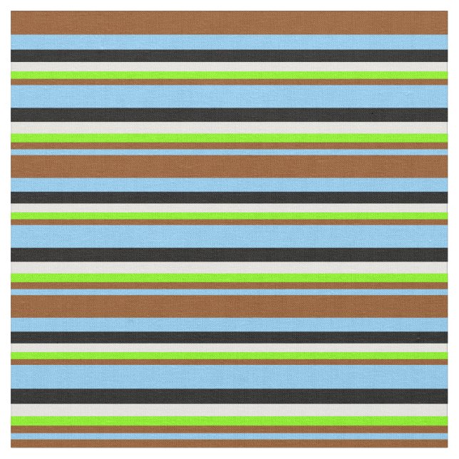 Himlar Blue, Brown, Chartreuse, Mint Cream & Black Tyg (Närbild)