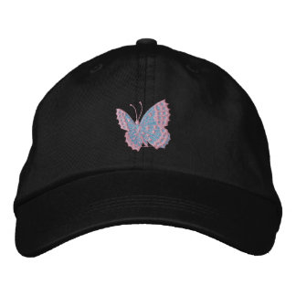 Himlar Blue Butterfly Emboirated Cap Broderad Keps