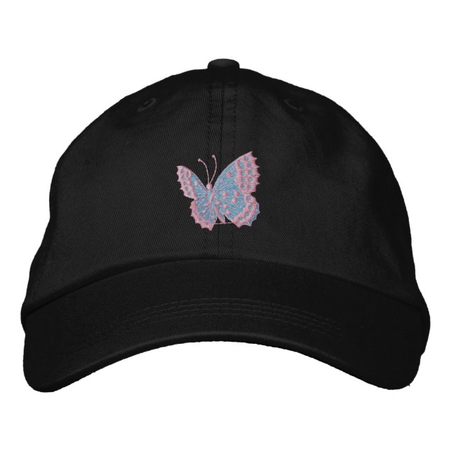 Himlar Blue Butterfly Emboirated Cap Broderad Keps (Framsida)