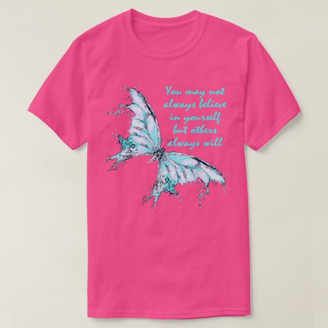 Himlar Blue Butterfly Mental Health Awareness6298  T Shirt (Design framsida)