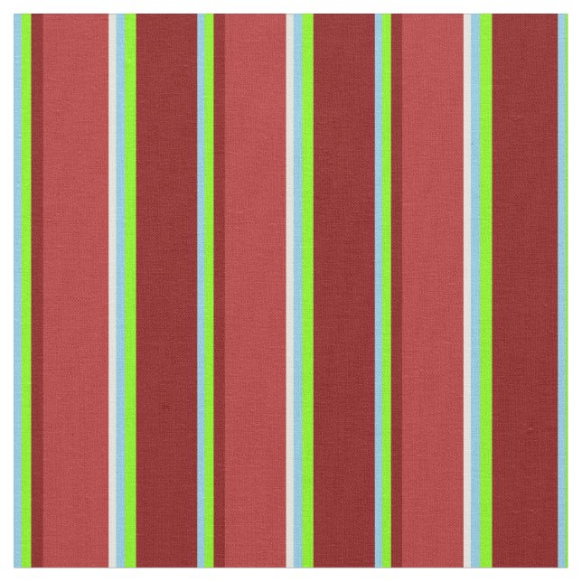 Himlar Blue, Chartreuse, Maroon, Red & Light Gult Tyg (Närbild)