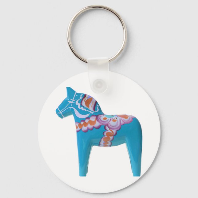 Himlar Blue Dala Horse Nyckelring (Framsida)