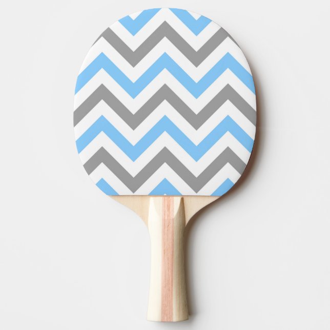 Himlar Blue, DK Grått Wht Large Chevron ZigZag Mön Pingisracket (Framsidan)