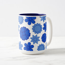 Himlar Blue Flower Mönster Två-Tonad Mugg