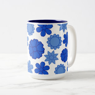 Himlar Blue Flower Mönster Två-Tonad Mugg