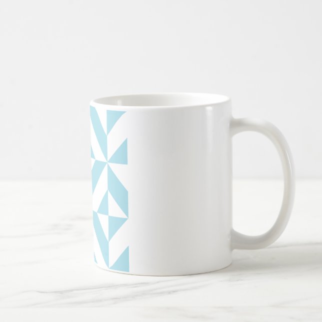 Himlar Blue Geometric Deco Cube Mönster Kaffemugg (Höger)