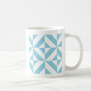 Himlar Blue Geometric Deco Cube Mönster Kaffemugg