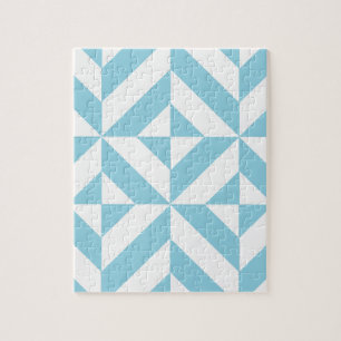 Himlar Blue Geometric Deco Cube Mönster Pussel