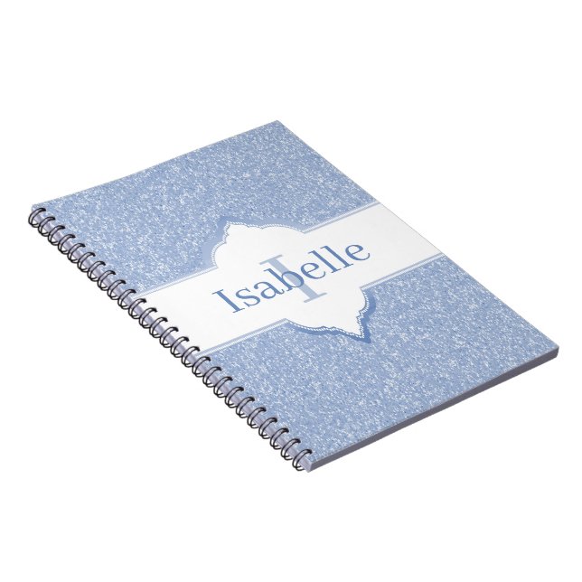 Himlar Blue Glitter Monogram bärbar dator Anteckningsbok (Högra Sidan)