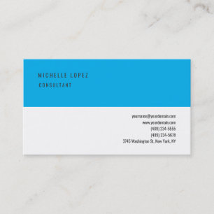 Himlar Blue Grått White Classic Elegant Plain Visitkort
