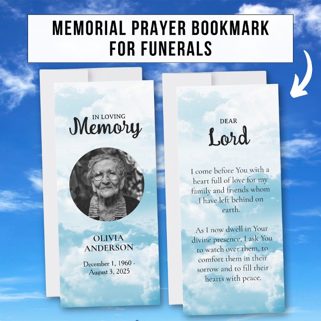 Himlar Blue Heaven Memorial Prayer Photo Bookmark (Skapare uppladdad)