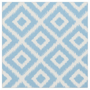 Himlar Blue Ikat Diamonds Tyg