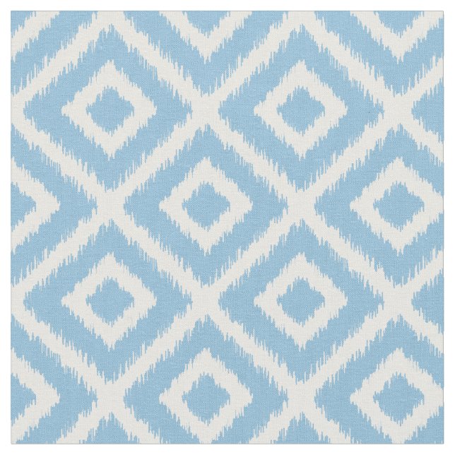Himlar Blue Ikat Diamonds Tyg (Närbild)