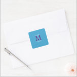 Himlar Blue Lila White Bat mitzvah Namn Monogram Fyrkantigt Klistermärke<br><div class="desc">Det här klistermärket kan vara valfri bakgrund färg du väljer. Standardbakgrundsbilden är himlar blå. Namn och Händelsen (Bas Mitzvah eller Bat mitzvah) är ett finare-vitt skript,  monogram är lila. "skapa ditt eget." Alla Höger förbehållna © 2024 Alan & Marcia Socolik..</div>