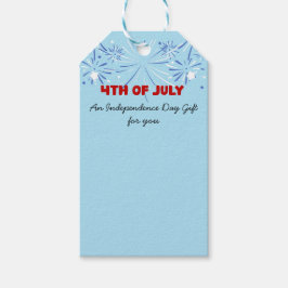 Himlar Blue med Fireworks och Mörk Red 4 juli - Presentetikett