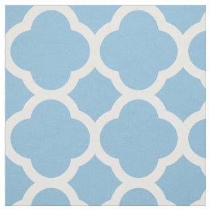 Himlar Blue Modern Quatrefoil stor Tyg