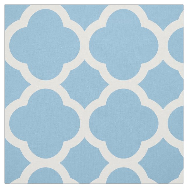 Himlar Blue Modern Quatrefoil stor  Tyg (Provkarta)
