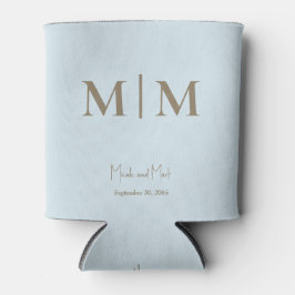 Himlar Blue Monogram och Namn Bröllop kan kyla