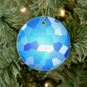 Himlar Blue Mosaic Mönster Julgransprydnad Keramik