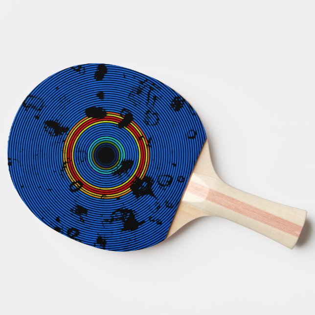 Himlar Blue Multifärgad Vinyl Disk Struktur Mönste Pingisracket (Sidan)