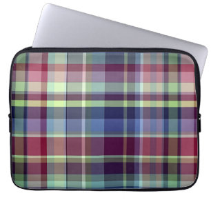 Himlar Blue Navy Burgundy Pistach Preppy Madras Pl Laptop Sleeve