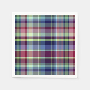 Himlar Blue Navy Burgundy Pistach Preppy Madras Pl Pappersservett