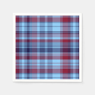 Himlar Blue Navy Burgundy Preppy Madras Pappersservett