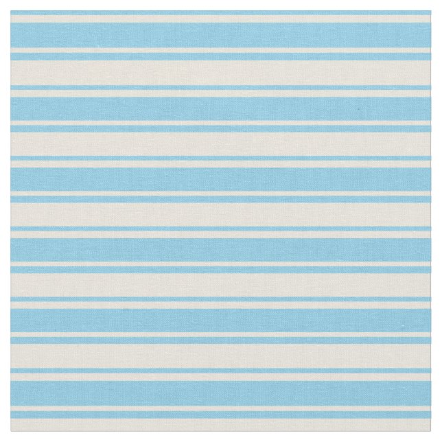 Himlar Blue- och Beige-Färgad, lind/stripe Mönster Tyg (Närbild)