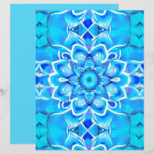 Himlar Blue och Cobalt Batik Mandala Mönster