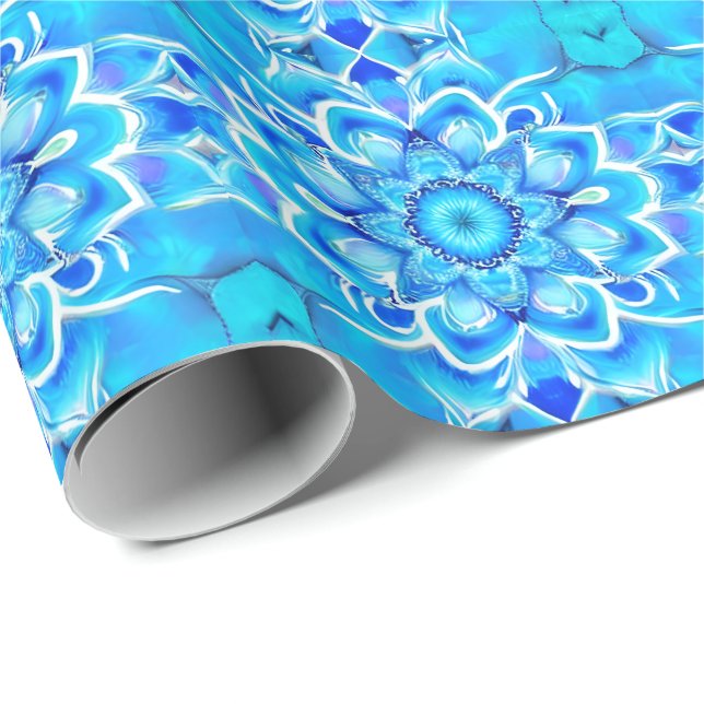 Himlar Blue och Cobalt Batik Mandala Mönster Presentpapper (Rullad Hörn)