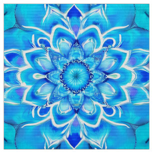 Himlar Blue och Cobalt Batik Mandala Mönster Tyg