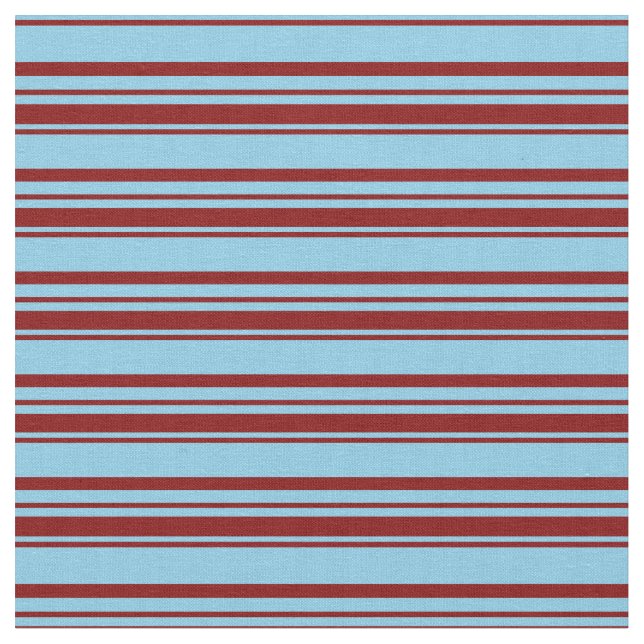 Himlar Blue och Maroon Stripe Mönster Tyg (Närbild)