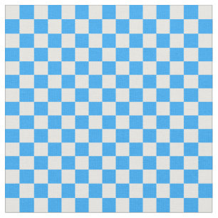 Himlar Blue och White Checkerboard Mönster Tyg