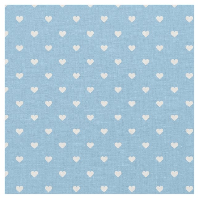 Himlar Blue Polka Dot Hearts Tyg (Närbild)