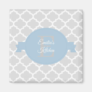 Himlar Blue Quatrefoil Personlig Magnet
