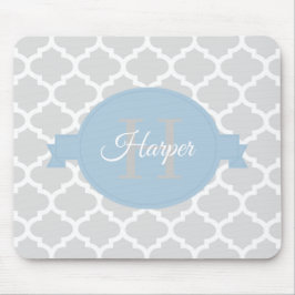 Himlar Blue Quatrefoil Personlig Musmatta