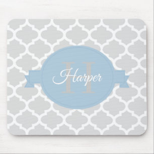 Himlar Blue Quatrefoil Personlig Musmatta