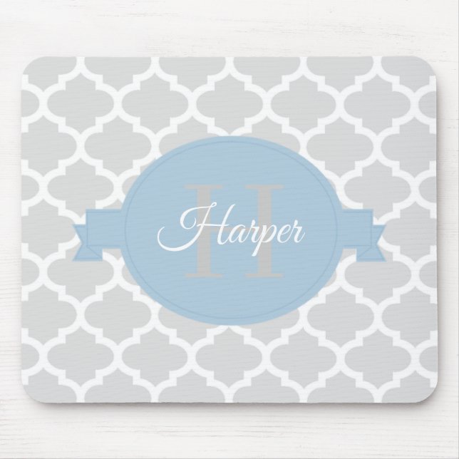 Himlar Blue Quatrefoil Personlig Musmatta (Framsidan)