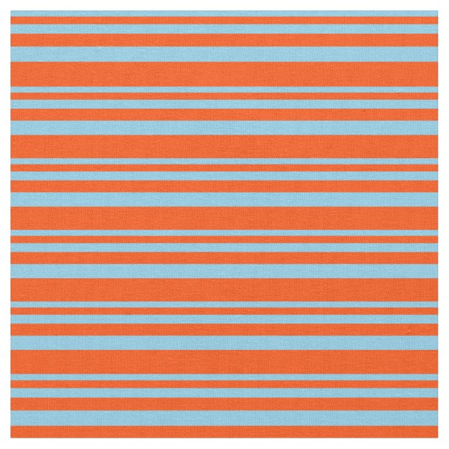 Himlar Blue & Red Färgad Linjer Tyg (Närbild)