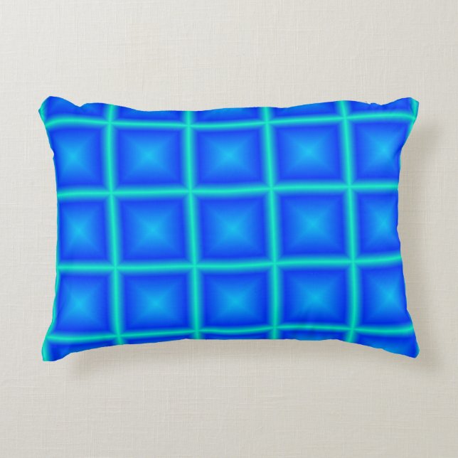 Himlar Blue Retro Geometric Underbar accent Pillow Prydnadskudde (Framsidan)