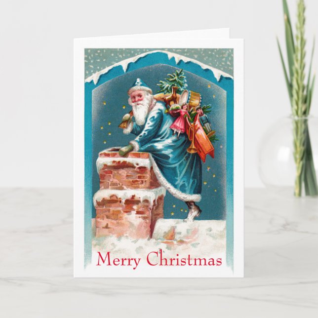 Himlar Blue Santa Greeting Card Helgkort (Framsida)