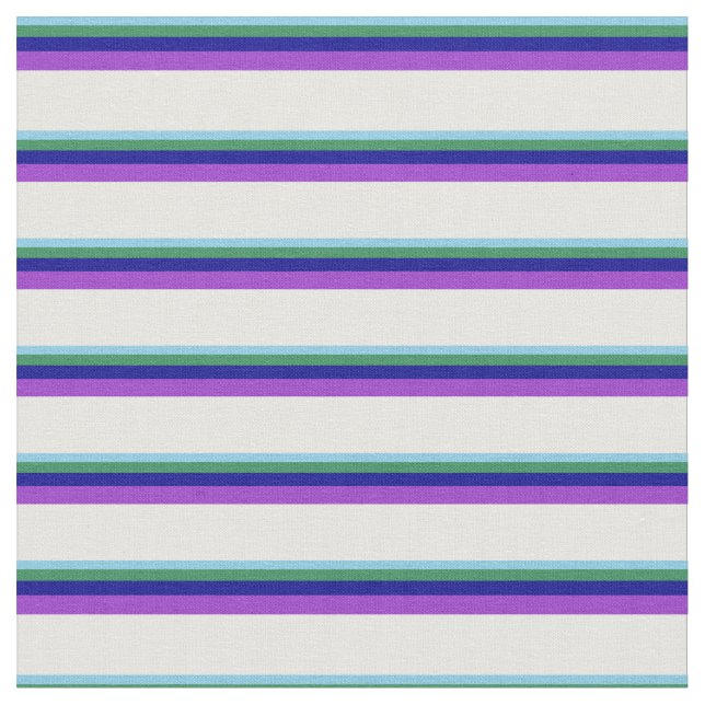 Himlar Blue, Sea Grönt, Blue, Orchid & Mint Cream Tyg (Närbild)
