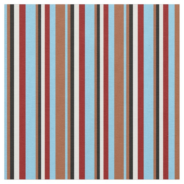 Himlar Blue, Sienna, Black, Light Cyan och Mörk Re Tyg (Närbild)