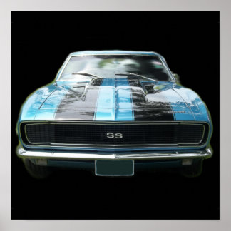 Himlar blue SS Camaro med svart rand Poster
