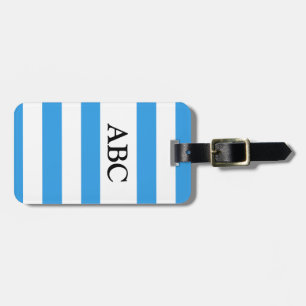 Himlar Blue Stripe Mönster med Monogram Bagagebricka