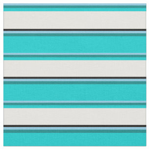 Himlar Blue, Teal, Mörk Turkos, Vit och Svart Tyg