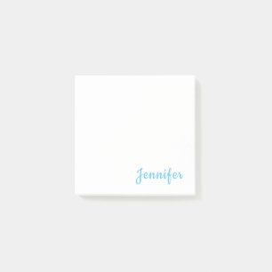Himlar Blue Trendig Modern minimalistisk Chic Namn Post-it Block