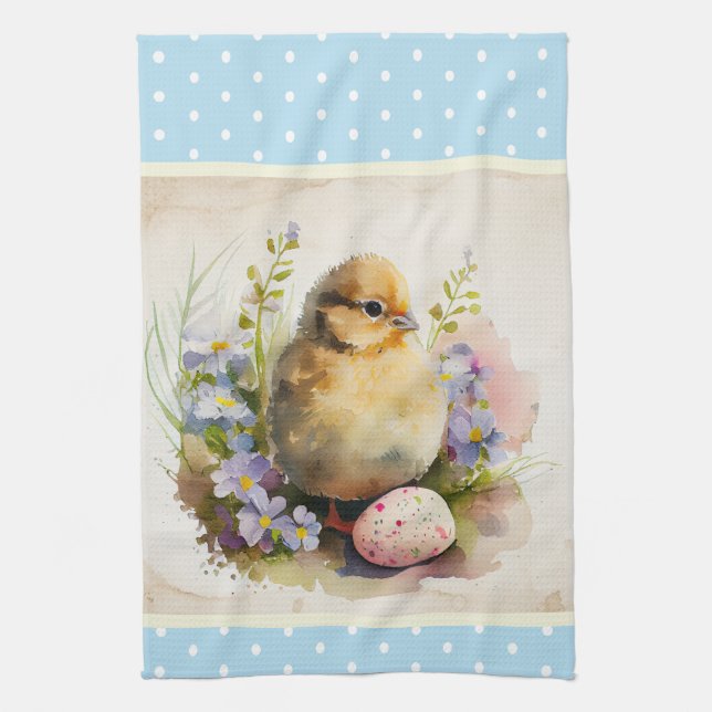 Himlar blue vintage chic Påsk Kitchen Towel Kökshandduk (Vertikal)