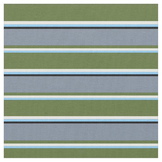 Himlar Blue, Vit, Oliv grönt, Slate Grått & Black Tyg (Närbild)