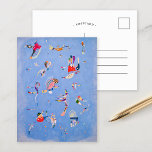 Himlar Blue | Wassily Kandinsky Vykort<br><div class="desc">"Bleu De Ciel" (Himmel Blue), som 1940 målades upp av Wassily Kandinsky, är en mesmerierande sammansättning av flytande biomorfiska former som ställs mot en serenblå bakgrund. Detta mästerverk i abstrakten återspeglar Kandinskys senare konstnärliga utveckling, där han blandat surrealism och geometrisk abstraktion för att skapa en drömliknande atmosfär. De ömtåliga formerna,...</div>
